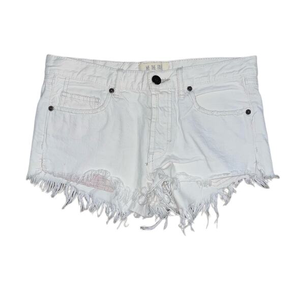 We The Free Women's White Button Fly Jean Shorts Size 25 - Picture 1 of 5